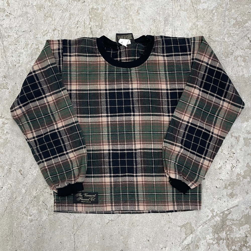 The Vermont Flannel Co. Shirt Youth Medium Green Plaid‎ USA Boys Kids